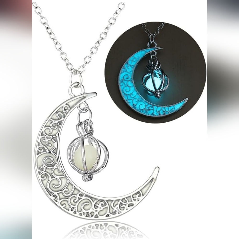 Glow in The Dark Moon Necklace